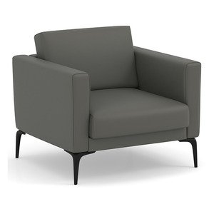 N9NE Enzo Charcoal Vinyl Club Chair 33.5" x 32" (68211)