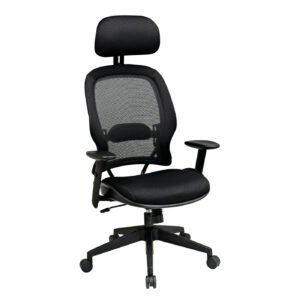 SPACE Seating 55403 Air Grid Manager's Chair with Adjustable Headrest