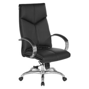 Office Star Pro-Line II Deluxe High Back Black Leather Executive Chair