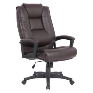Office Star High-Back Bonded Leather Chair with Loop Arms