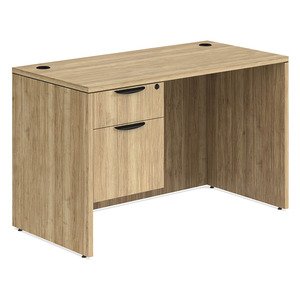N9NE Classic Laminate Desk with Single Hanging Pedestal, 48"-71" Widths