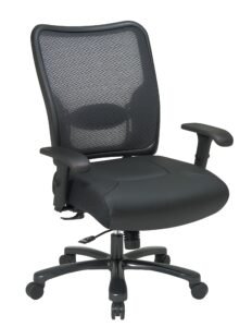 SPACE Seating Big & Tall AirGrid® Back Chair with Leather Seat