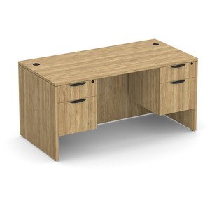N9NE Classic Laminate Desk with Two Hanging Pedestals, 60" to 71" Wide
