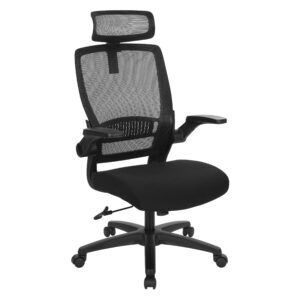 Office Star Mesh Back Manager's Chair with Headrest and Flip Arms