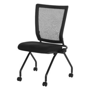 Office Star Pro-Line II 69350 Armless ProGrid Folding Chairs with Casters, Set of 2