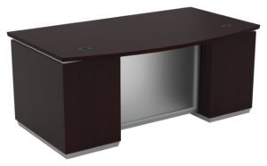 Office Star Tuxedo 72" x 42" Bow Front Double Pedestal Executive Desk