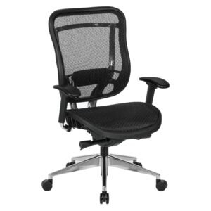 SPACE Seating 818A-11P9C1A8 Mesh Executive Chair with Polished Aluminum Base
