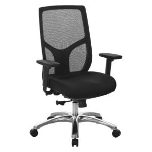 Office Star Pro-Line II 99653 ProGrid High-Back Chair with Polished Aluminum Base