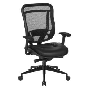 SPACE Seating 818-41G9C18P Mesh Back Leather Seat Executive Chair