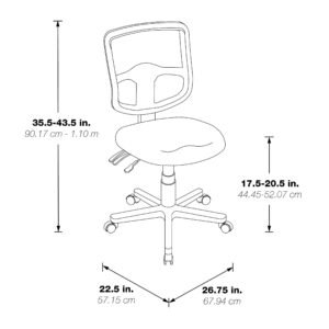 Office Star Pro-Line II 98341 Armless ProGrid Ergonomic Task Chair