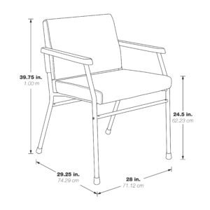 Office Star Work Smart BC9602HT Wide Hip Patient Chair, 400 lb