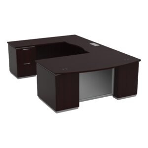 Office Star Tuxedo 72" x 114" U-Shaped Executive Desk with Bridge