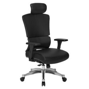 Office Star SPACE Seating 639 Antimicrobial Executive Chair with Headrest