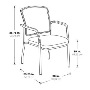 Work Smart 88710C Mesh Back Guest Chair with Silver Frame