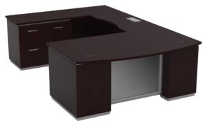 Office Star Tuxedo 72" x 114" U-Shaped Desk with Bridge & Lateral File (TYP52)