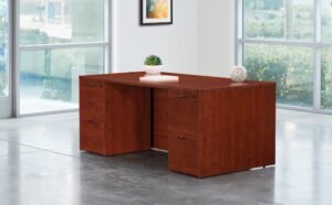 Office Star Napa Rectangular Office Desk with Pedestal Options