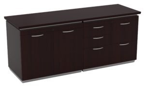 Office Star Tuxedo 72" x 24" Credenza with MultiFile and Storage Cabinets