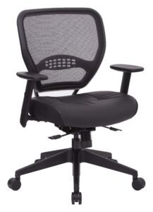 SPACE Seating Air Grid Back Manager's Chair with Bonded Leather Seat