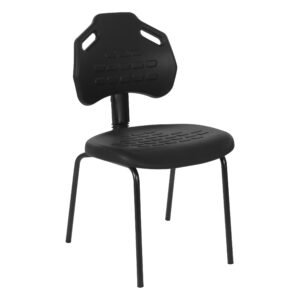 Office Star Armless Urethane Guest Chair, Black