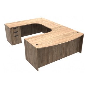 N9NE Classic Laminate Bowfront U-Station with Inner Curves 71" x 108" (CLAUD1009)