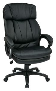 Office Star Oversized Faux Leather Executive Chair with Loop Arms