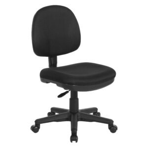 Office Star Sculptured Armless Task Chair in Icon Black Fabric