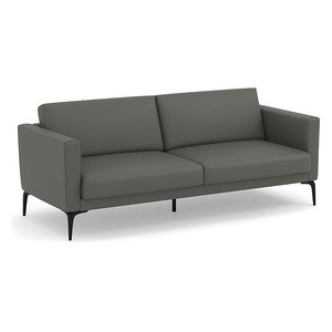N9NE Enzo 3-Seat Reception Sofa 76.5"W, Charcoal Vinyl (68231)