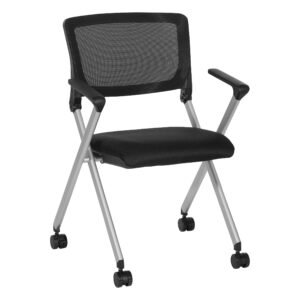 Office Star Work Smart Flex Back Nesting Chair, Silver Frame, 2-Pack