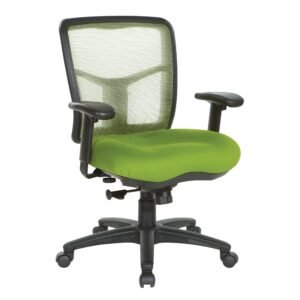 Office Star Pro-Line II Green Air Mist Mesh Chair with Fabric Seat