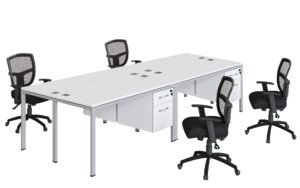 Boss Simple System Four-Desk Pod with Pedestals, 71" x 30" (SGSD016-203)