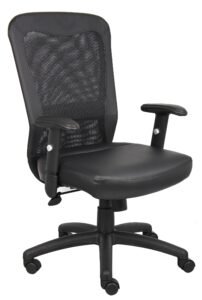 Boss Web Mesh-Back Office Chair with LeatherPlus Seat (B580)