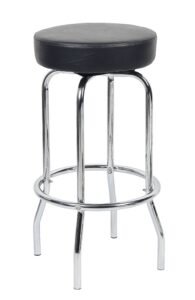 Boss 29" Black Vinyl Stool on Chrome Four-Leg Frame (B229)