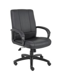 Boss Mid-Back CaressoftPlus Executive Chair with Padded Arms (B7906)