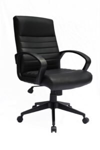 Boss Ribbed-Back Black CaressoftPlus Task Chair with Fixed Arms (B426-BK)