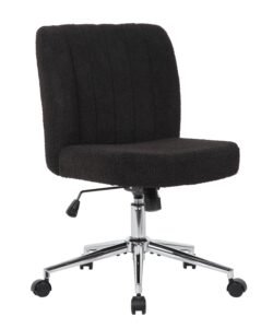 Boss Channel-Back Boucle Office Chair on Chrome Base (B4035C)