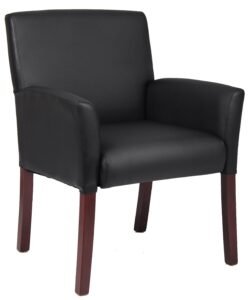 Boss Mid-Back Box Arm Chair with Mahogany Legs (B619)