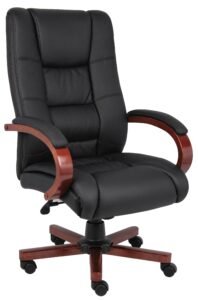 Boss High Back Wood Finish Executive Chair (B8991)