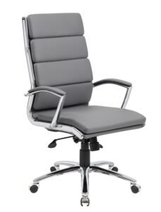 Boss High Back CaressoftPlus Chair with Chrome Arms and Base (B9471)