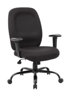 Boss Big & Tall Black Crepe Task Chair with Adjustable Arms (B996)