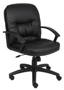 Boss Mid-Back LeatherPlus Chair with Thick Cushions (B7306)