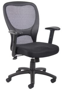 Boss Mesh Back Chair with CaressoftPlus Seat and Adjustable Arms (B6508)