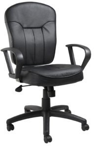 Boss Mid-Back LeatherPlus Office Chair with Loop Arms (B1562)