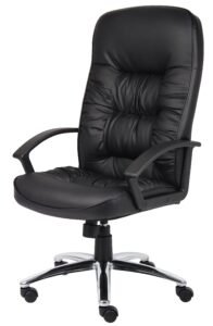 Boss High Back LeatherPlus Chair with Chrome Base (B7301C)