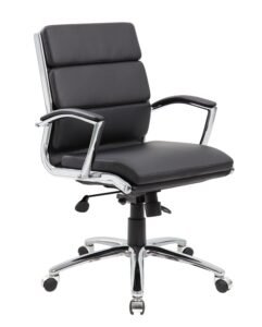 Boss Mid-Back CaressoftPlus Chair with Chrome Arms and Base (B9476)