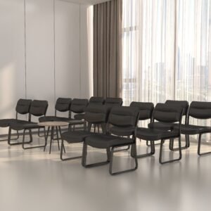 Boss Armless LeatherPlus Sled Base Side Chair (B9539)