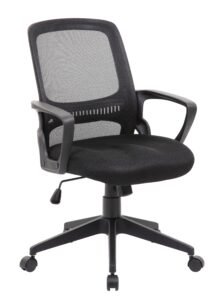 Boss Black Mesh Task Chair with Arms (B6456)