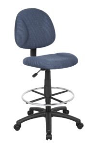 Boss Armless Tweed Drafting Stool with Chrome Footring (B1615)