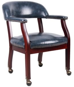 Boss Traditional Captain's Chair on Brass Casters (B9545)