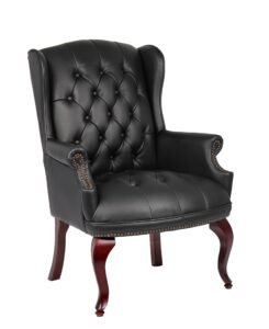 Boss Traditional Button-Tufted Guest Chair, Mahogany Legs (B809)