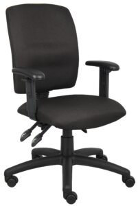 Boss Multi-Function Black Crepe Office Chair with Adjustable Arms (B3036-BK)